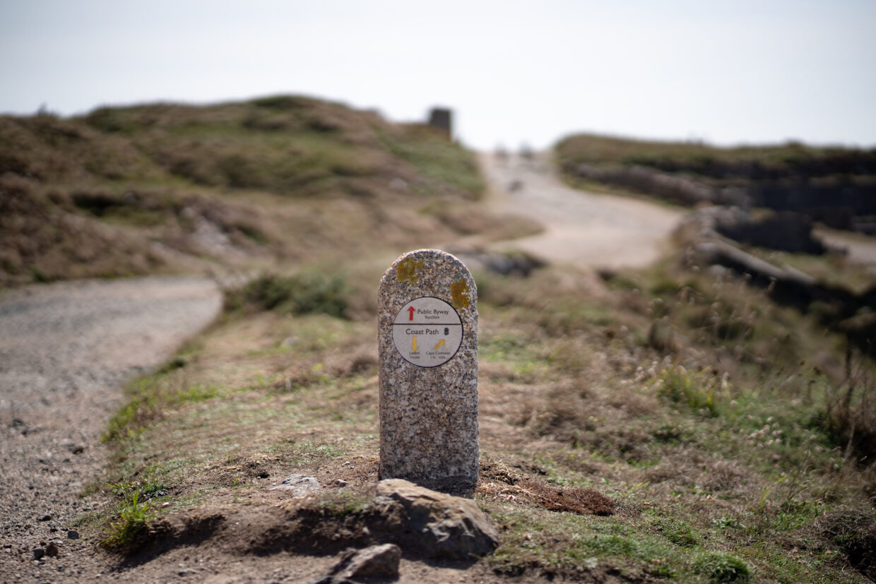 Sign for the sw coastpath in Cornwall.