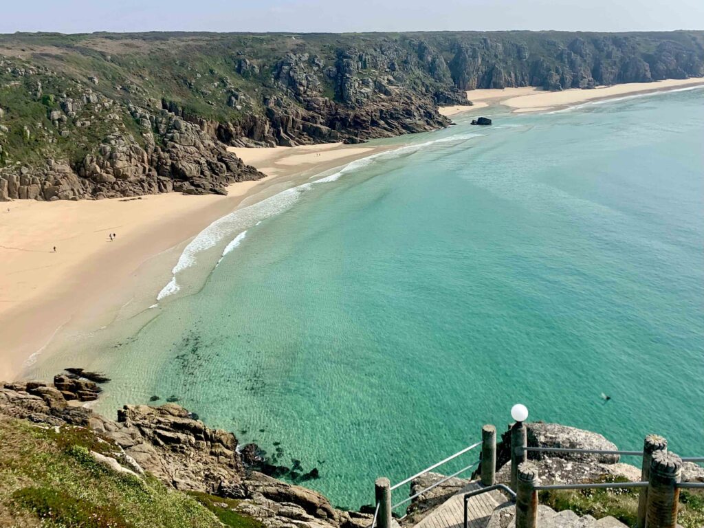 View from the Minack over Porthcurno in Cornwall.